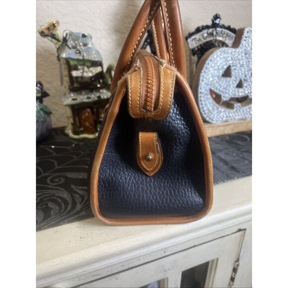 Dooney & Bourke Pebble Leather Handbag Navy Purse Vintage Satchel Purse Handbag - Picture 3 of 15